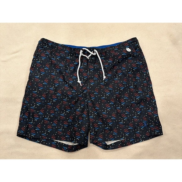 Original Penguin‎ Swimming Trunks Size 36 Black Tricolored Men's - Picture 1 of 5